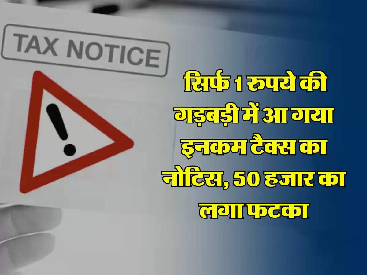 Income Tax Notice : सिर्फ 1 रुपये की गड़बड़ी में आ गया इनकम टैक्स का नोटिस, 50 हजार का लगा फटका